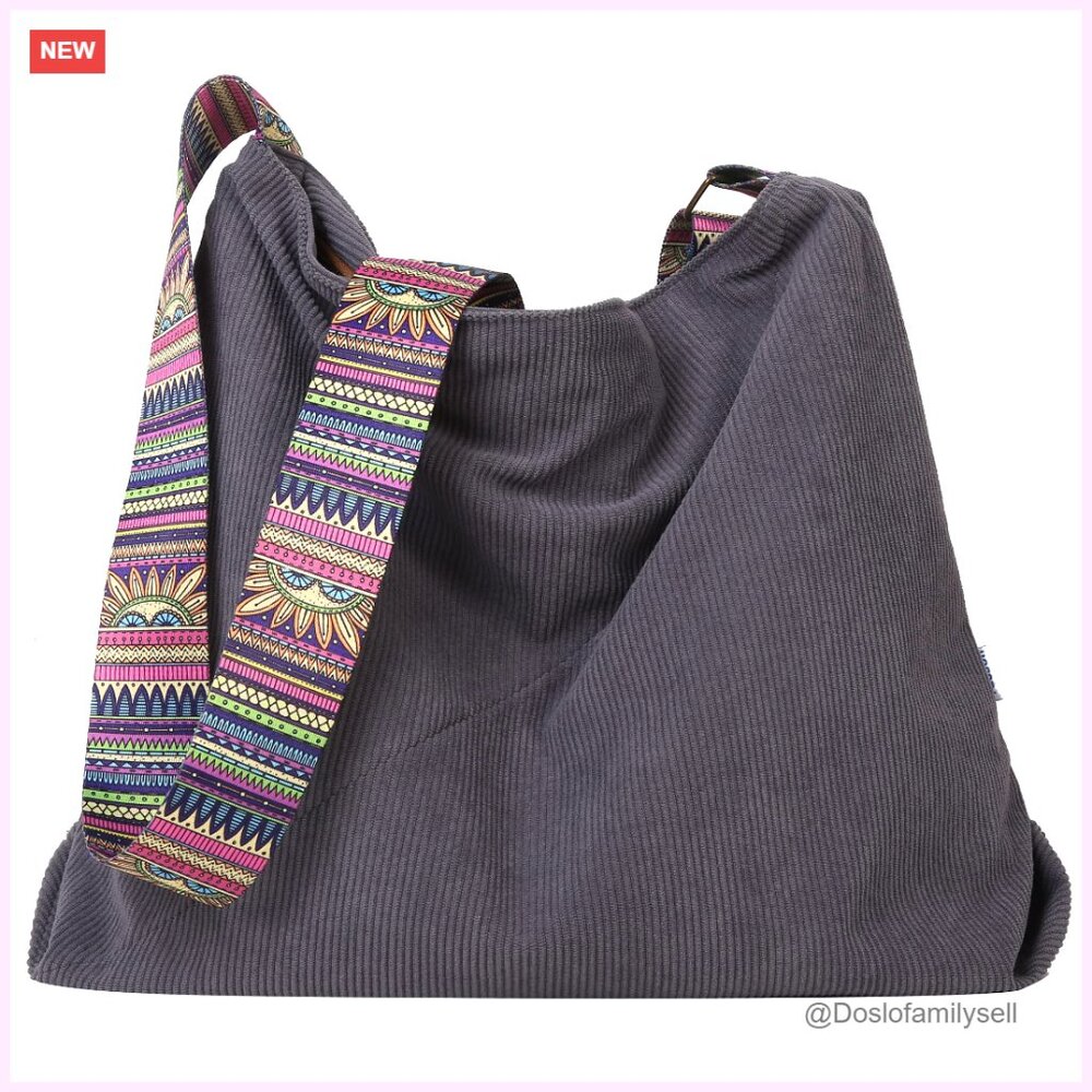 Corduroy Tote Bag Large Crossbody Hobo Shoulder Purse